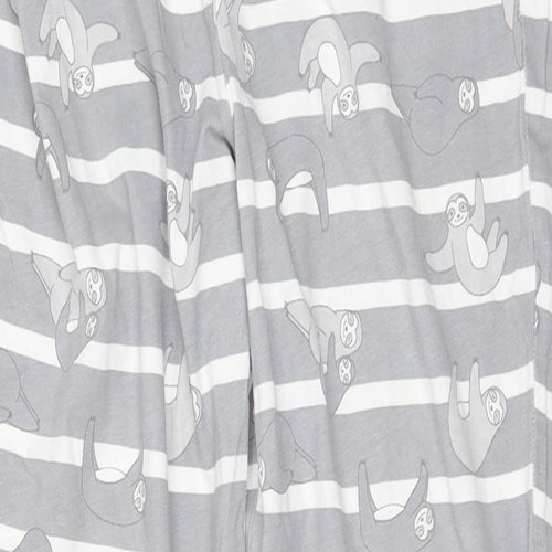 F&F Womens Grey Striped  Trousers  Size M L25 in