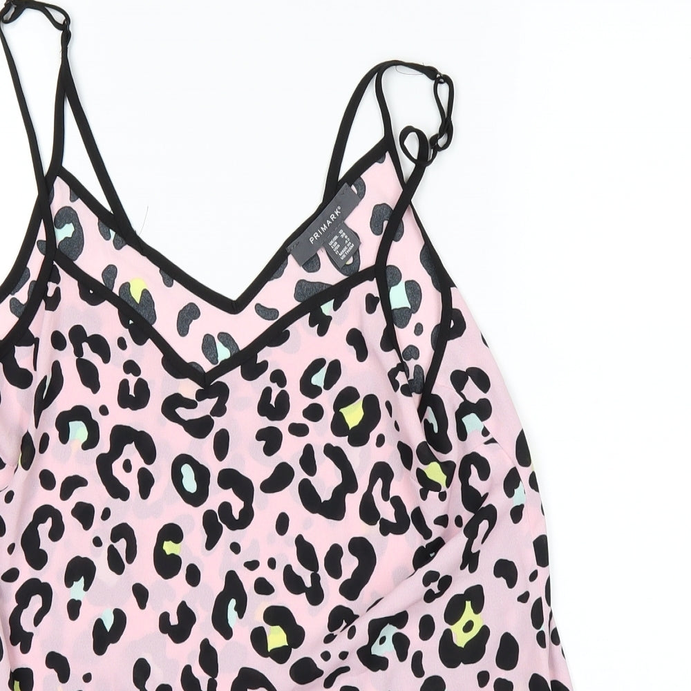 Primark Womens Pink Animal Print  Basic T-Shirt Size 10