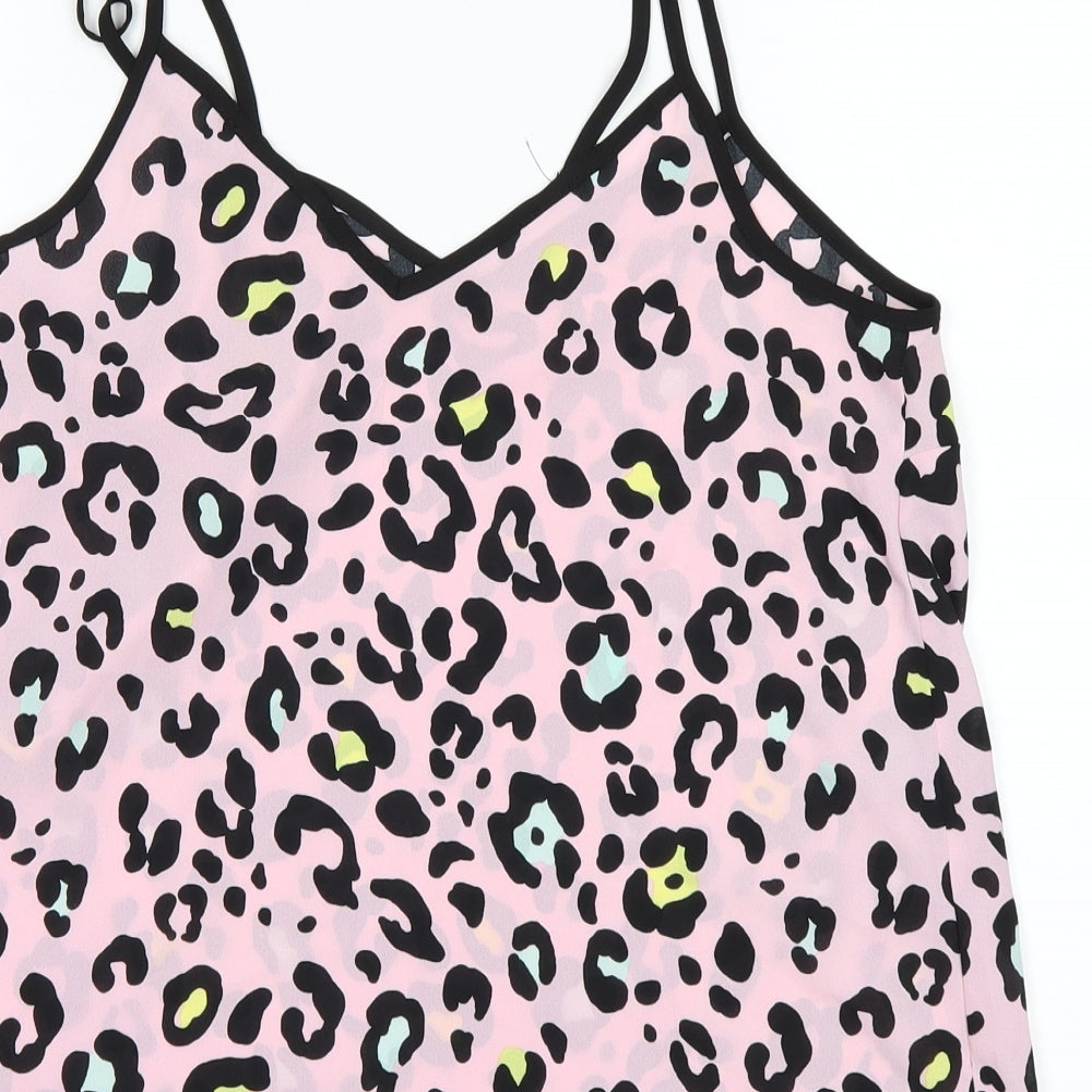 Primark Womens Pink Animal Print  Basic T-Shirt Size 10