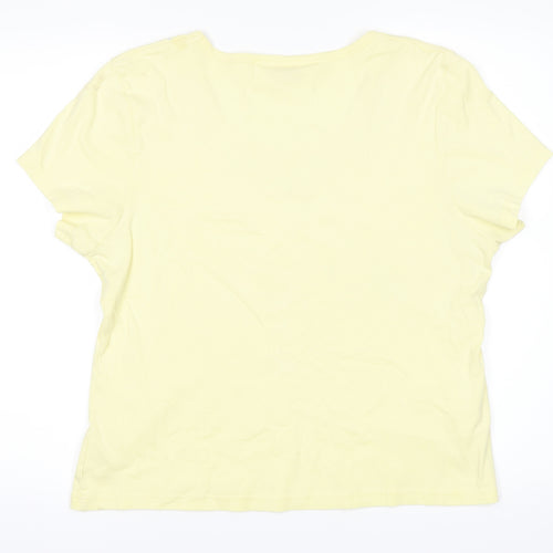 Andre De Brett Womens Yellow   Basic T-Shirt Size 18