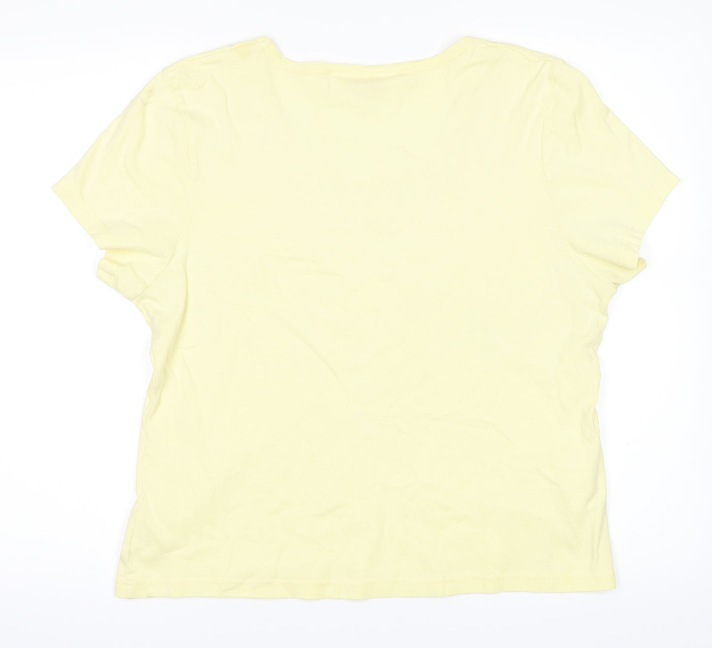Andre De Brett Womens Yellow   Basic T-Shirt Size 18
