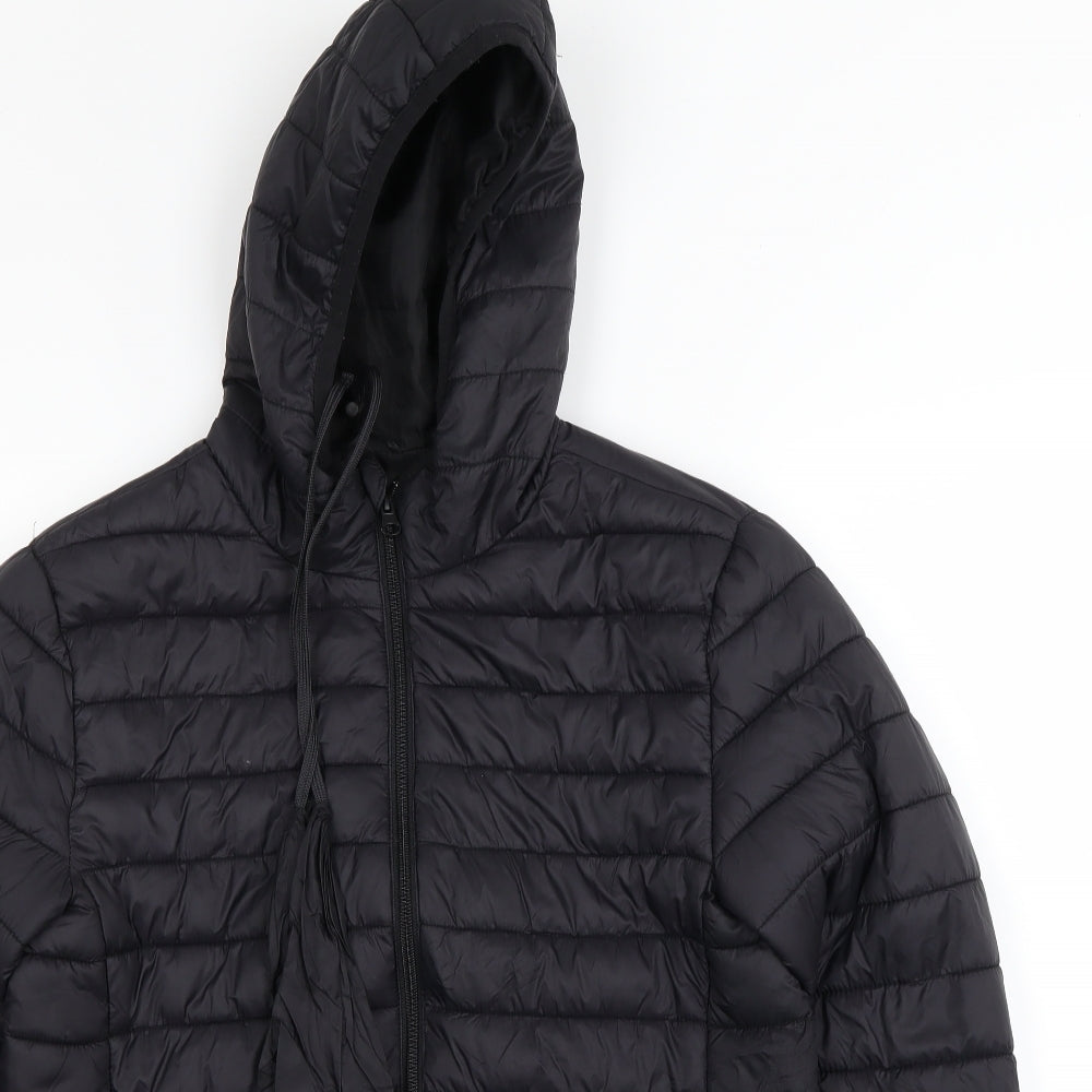 Preworn Mens Black   Puffer Jacket Coat Size XS
