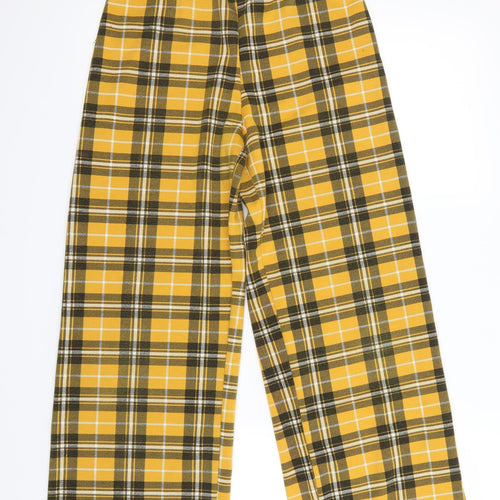New Look Womens White Check  Capri Trousers Size 8 L25 in