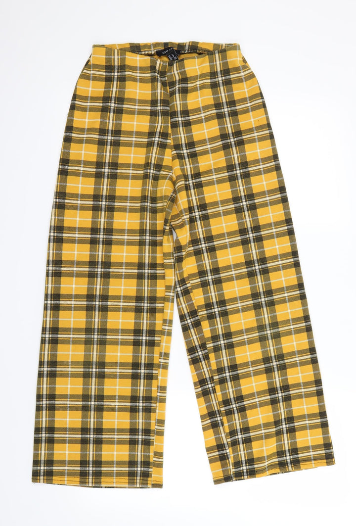 New Look Womens White Check Capri Trousers Size 8 L25 in