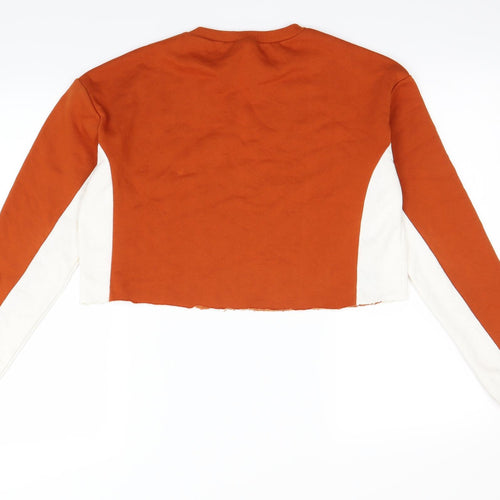 Boohoo Womens Orange Striped  Pullover Jumper Size 8