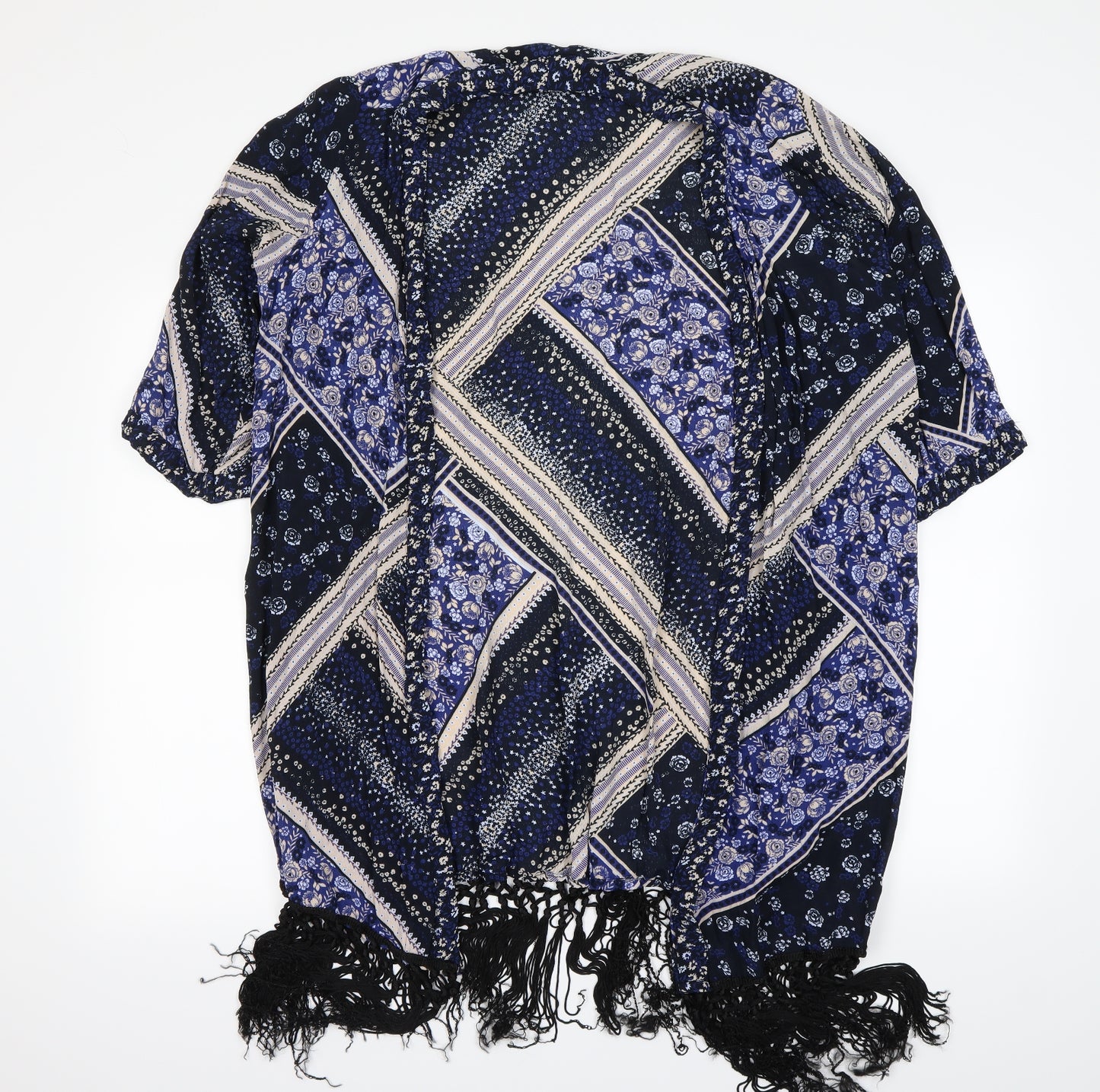 Yours Womens Black Geometric  Kimono Jacket Size 16