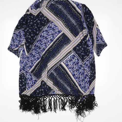 Yours Womens Black Geometric  Kimono Jacket Size 16