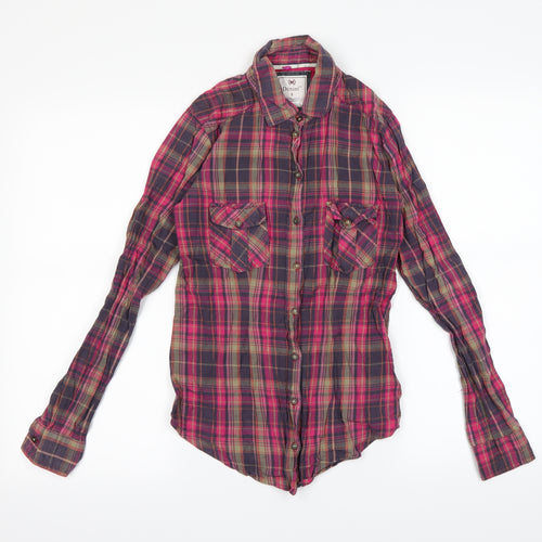 Denim Womens Multicoloured Check  Basic Button-Up Size 8