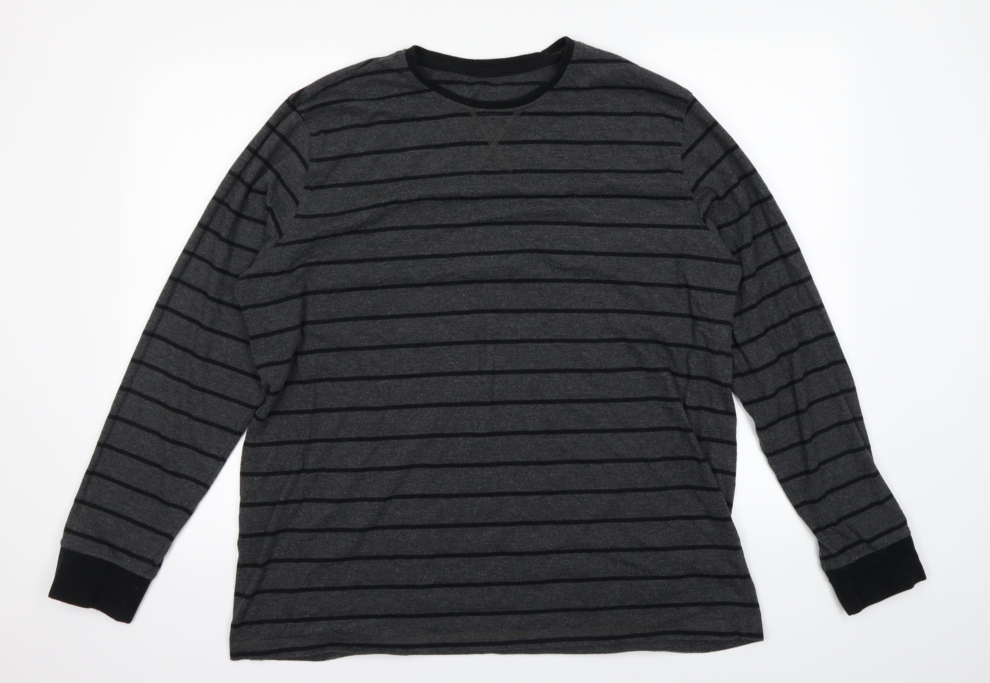 George Mens Black Striped   T-Shirt Size XL