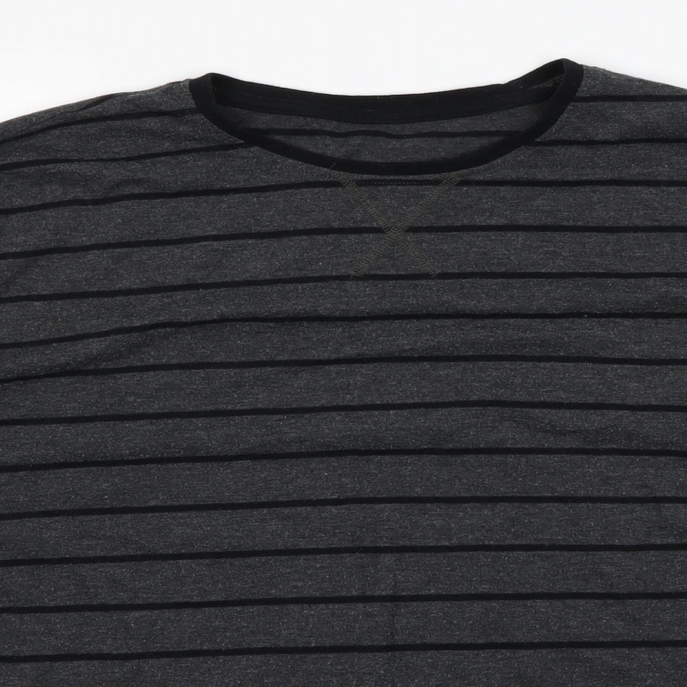 George Mens Black Striped   T-Shirt Size XL