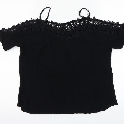 George Womens Black   Basic T-Shirt Size 10