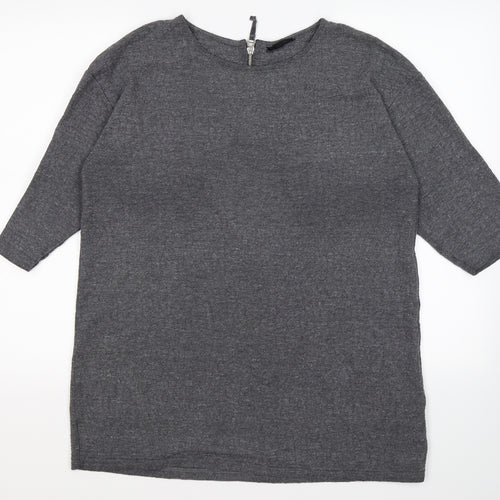 Topshop Womens Grey  Knit Pullover Jumper Size 14
