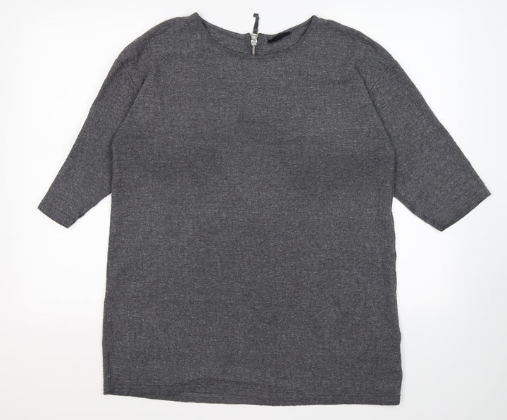 Topshop Womens Grey  Knit Pullover Jumper Size 14