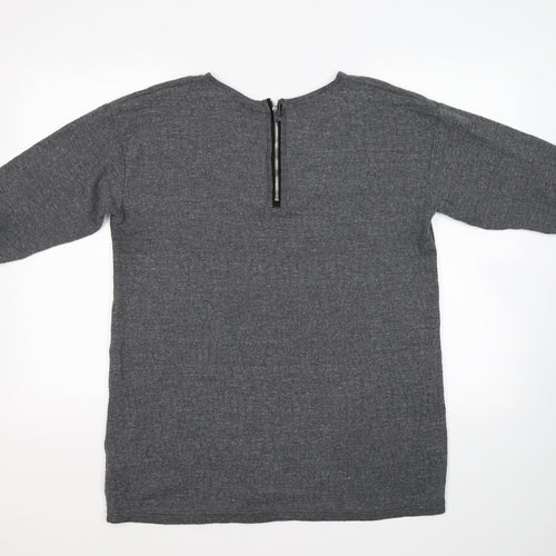 Topshop Womens Grey  Knit Pullover Jumper Size 14