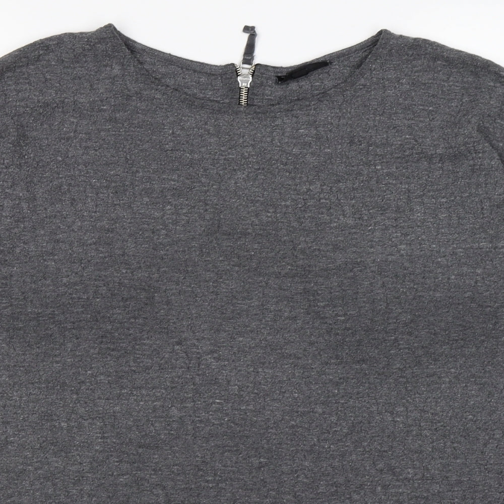 Topshop Womens Grey  Knit Pullover Jumper Size 14