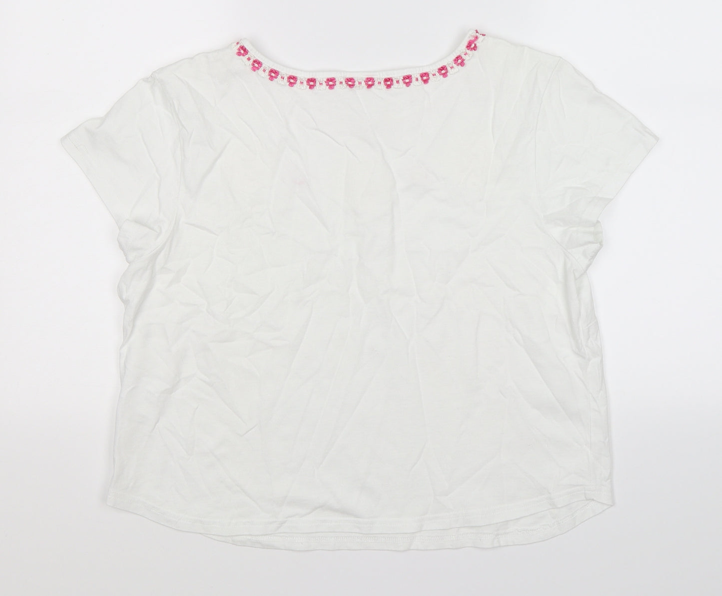 Together Womens White Floral  Basic T-Shirt Size 18  - cropped