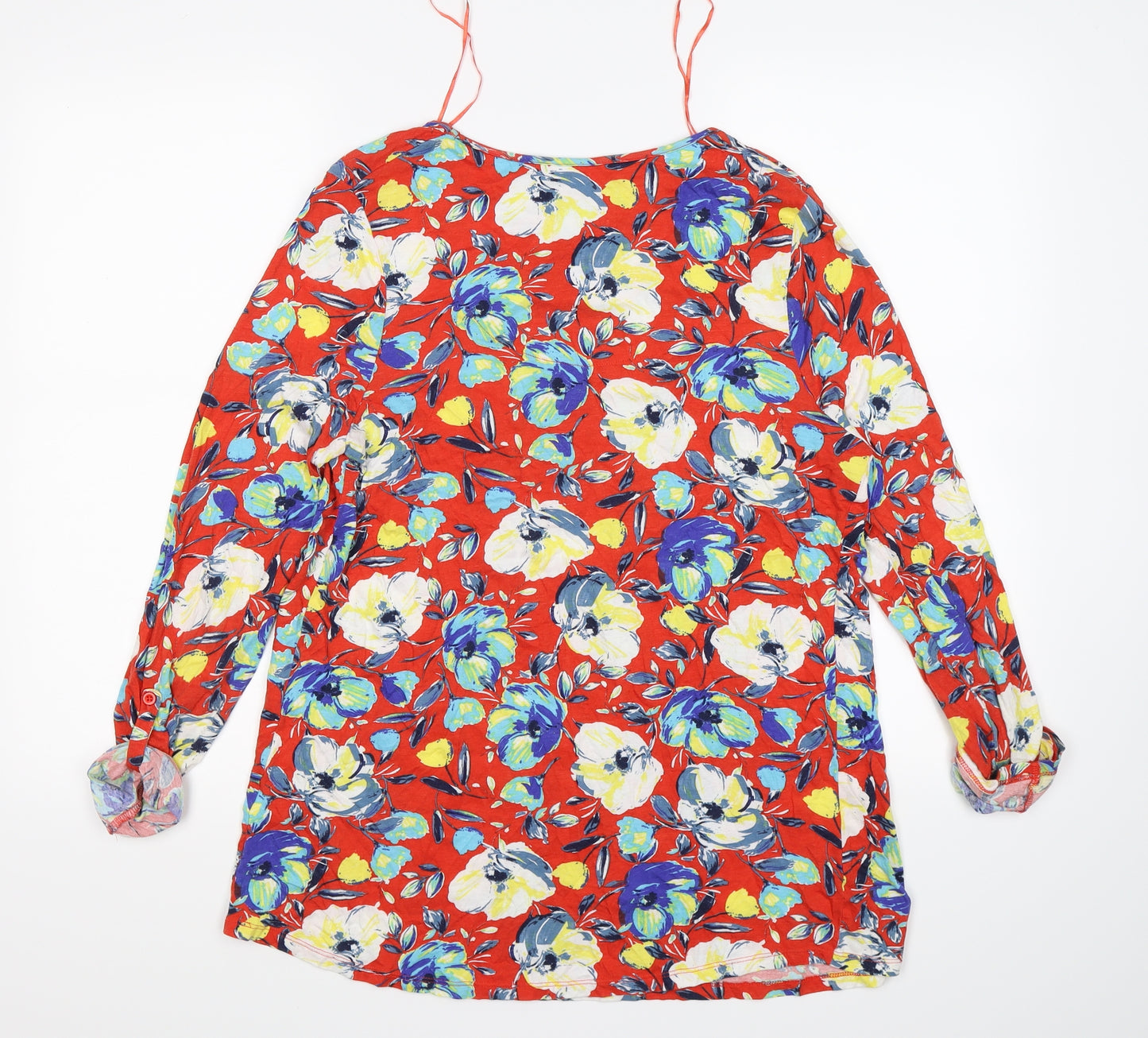 TU Womens Red Floral  Tunic T-Shirt Size 14