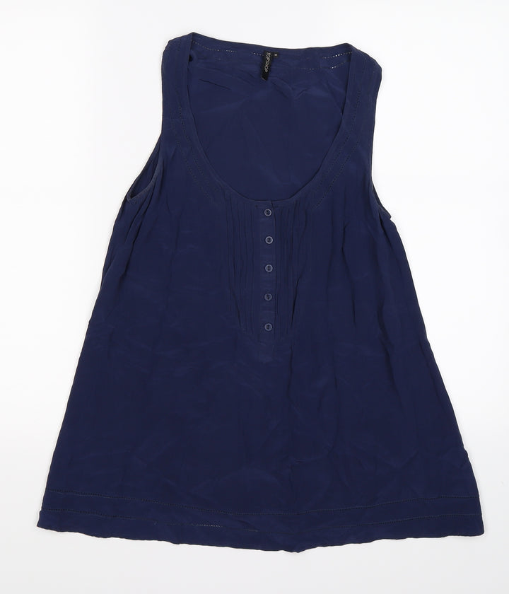 Topshop Womens Blue Floral Basic Tank Size 10