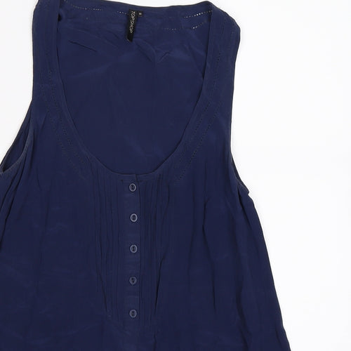 Topshop Womens Blue Floral  Basic Tank Size 10