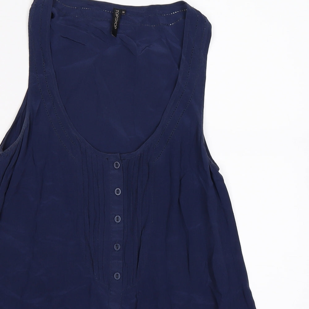 Topshop Womens Blue Floral  Basic Tank Size 10