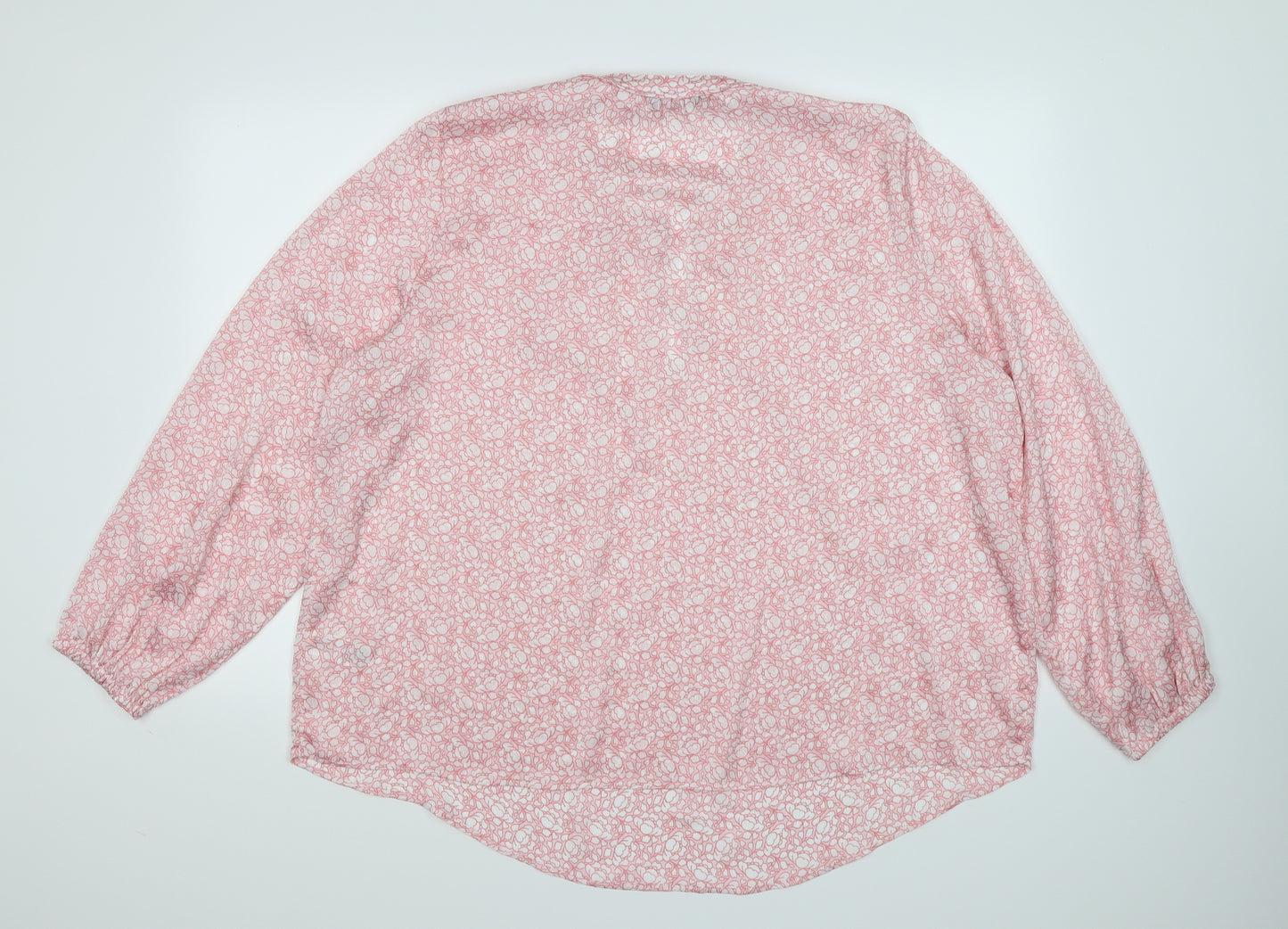 Marks and Spencer Womens Pink Floral Chiffon Tunic Blouse Size 22