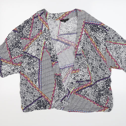 Peacocks Womens Multicoloured Geometric  Cardigan Jumper Size M