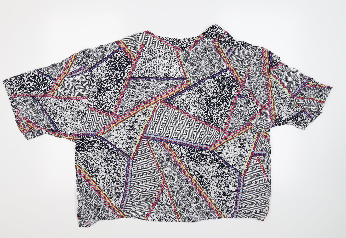 Peacocks Womens Multicoloured Geometric  Cardigan Jumper Size M