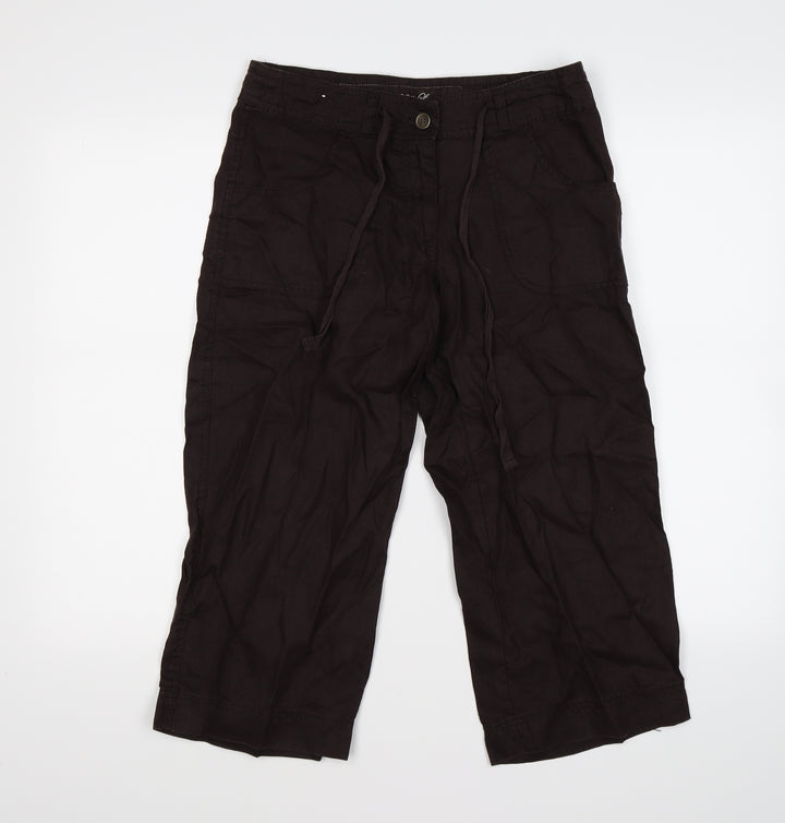 denim co Womens Brown Cropped Trousers Size 8 L20 in