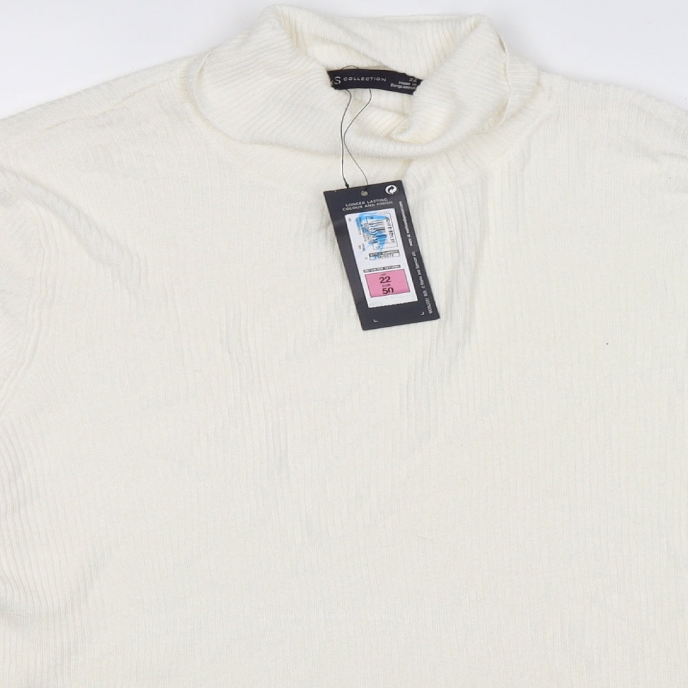 Marks and Spencer Womens Ivory Striped  Pullover Jumper Size 22