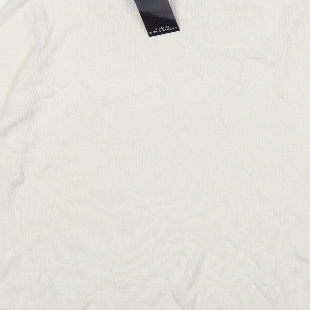 Marks and Spencer Womens Ivory Striped  Pullover Jumper Size 22