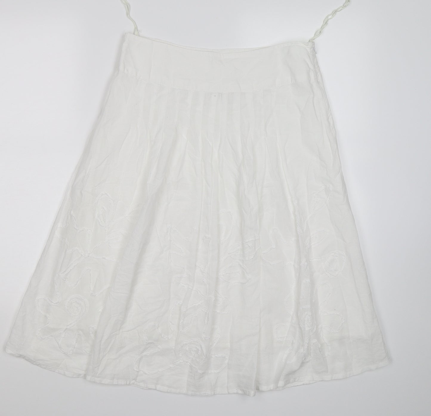 TU Womens White Floral  Peasant Skirt Size 10