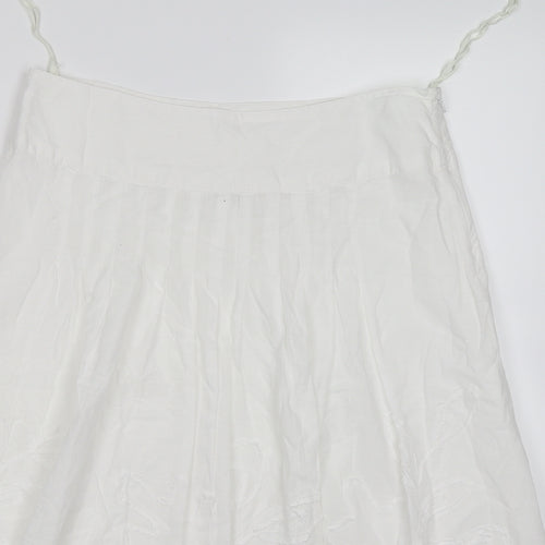 TU Womens White Floral  Peasant Skirt Size 10