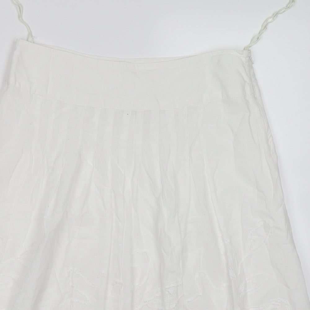 TU Womens White Floral  Peasant Skirt Size 10
