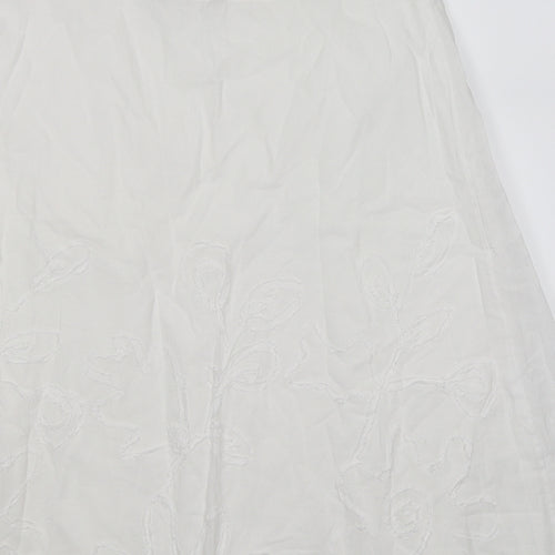 TU Womens White Floral  Peasant Skirt Size 10