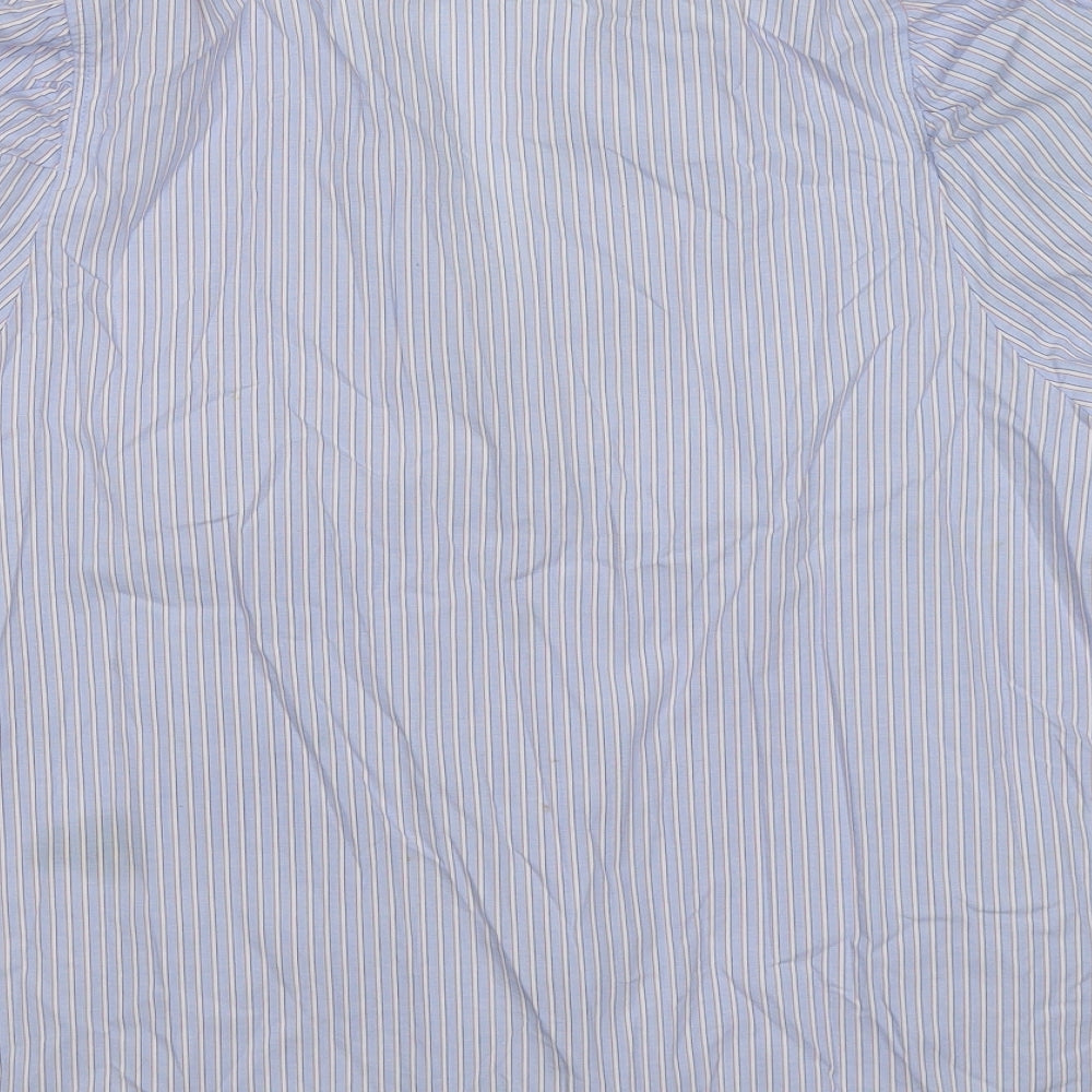 Marks and Spencer Womens Blue Striped  Basic Blouse Size 16  - puff sleeves