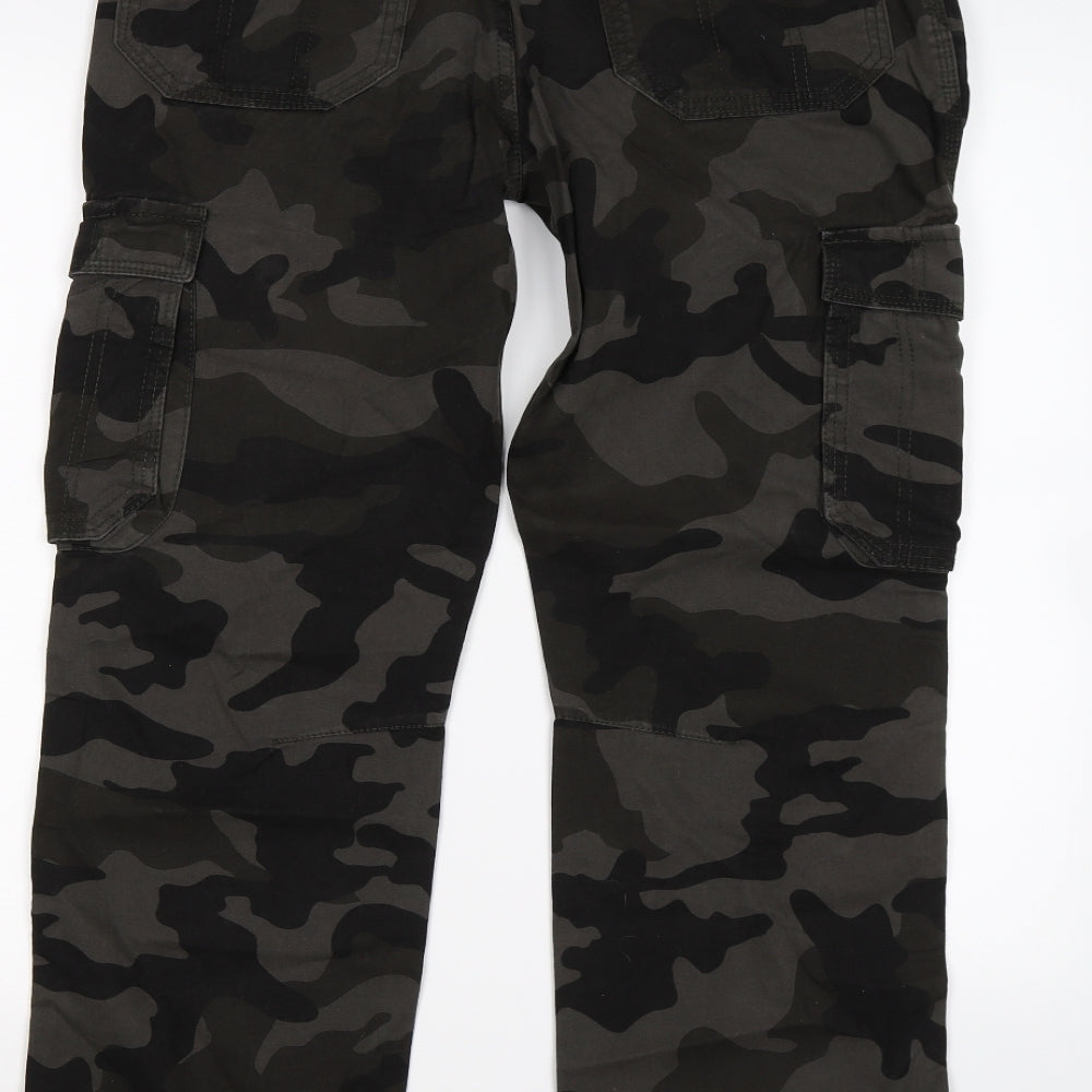 George Mens Green Camouflage Denim Capri Jeans Size 32 L30 in