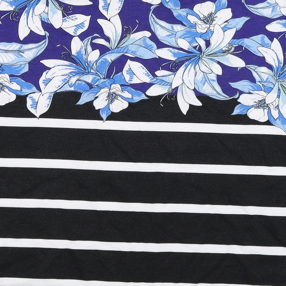 julipa Womens Blue Floral  Basic T-Shirt Size 24