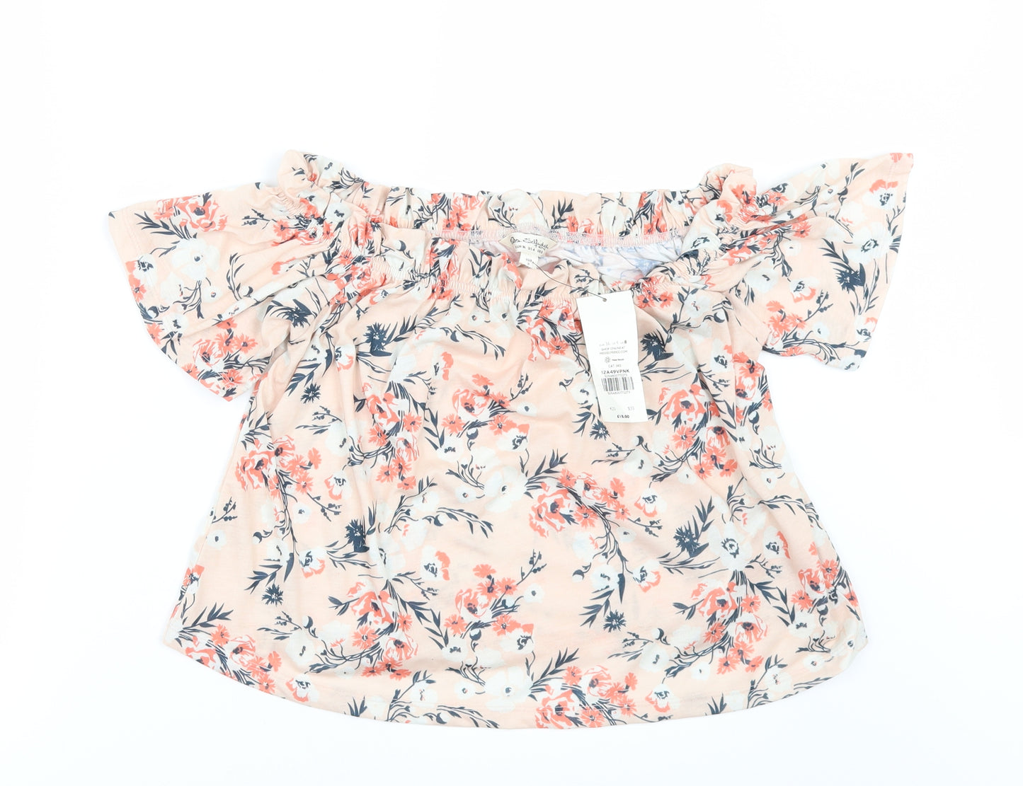 Miss Selfridge Womens Orange Floral  Tunic Blouse Size 8
