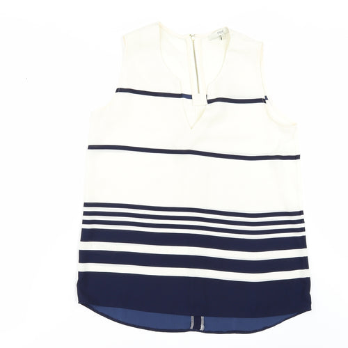 NEXT Womens Ivory Striped  Tunic Blouse Size 8