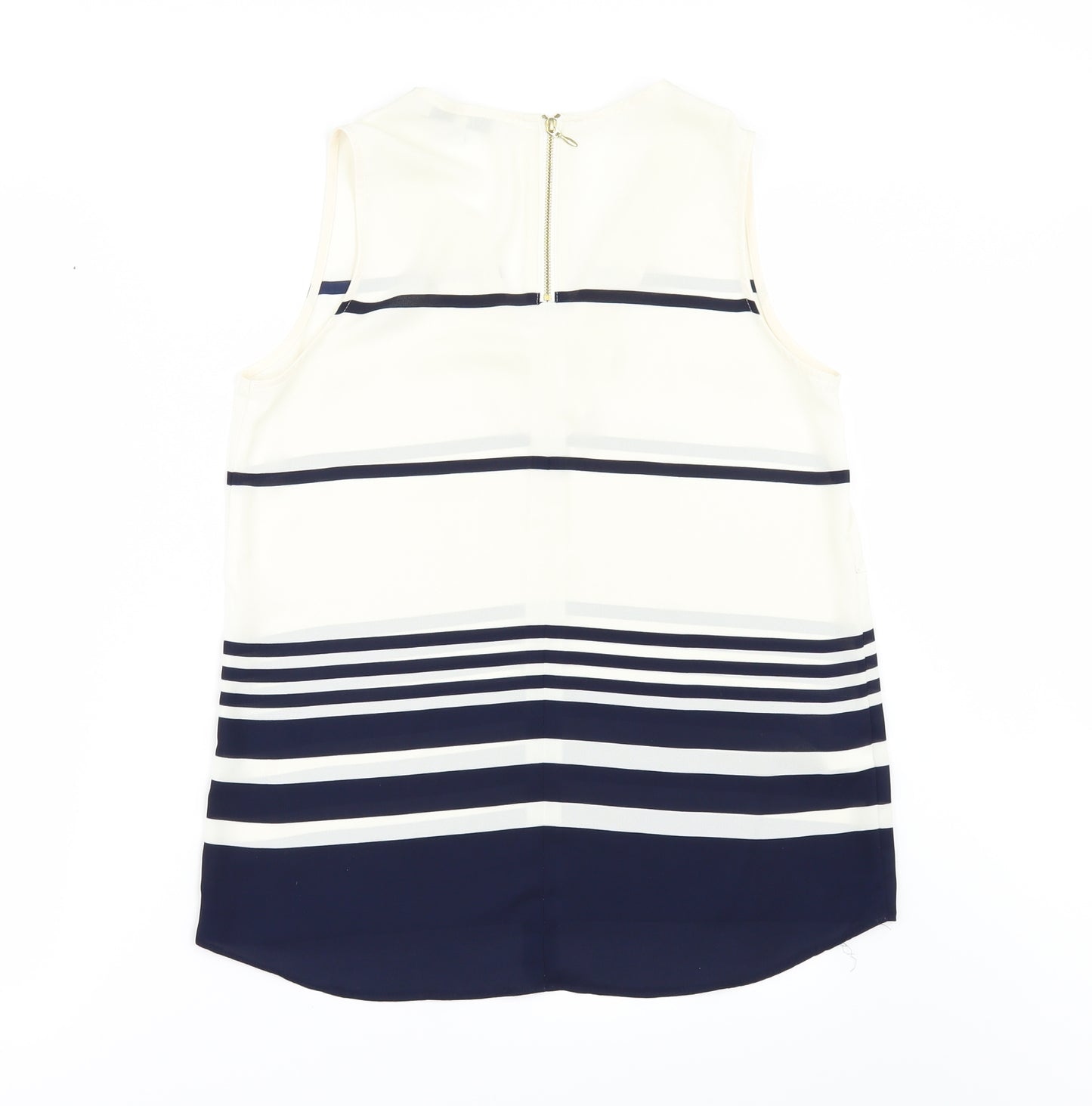 NEXT Womens Ivory Striped  Tunic Blouse Size 8