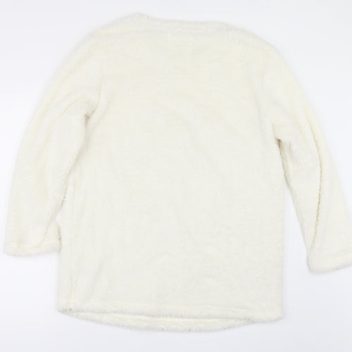 F&F Womens Ivory Solid  Top Pyjama Top Size M