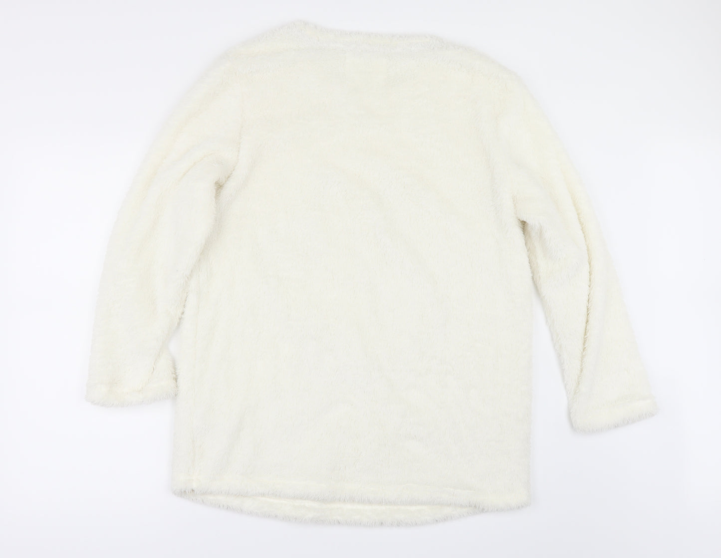 F&F Womens Ivory Solid  Top Pyjama Top Size M