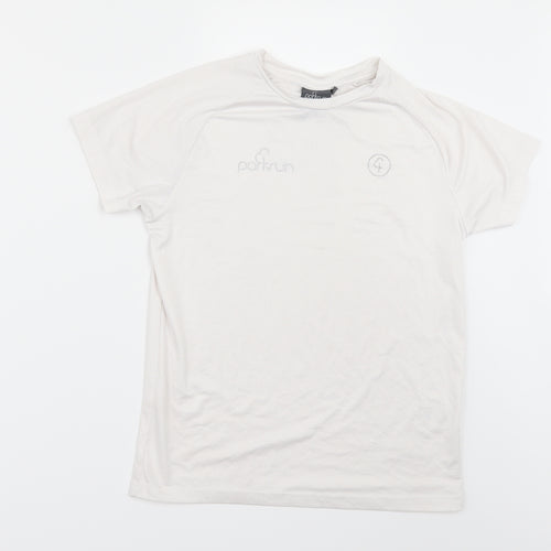 PARKRUN Girls White   Basic T-Shirt Size 9-10 Years