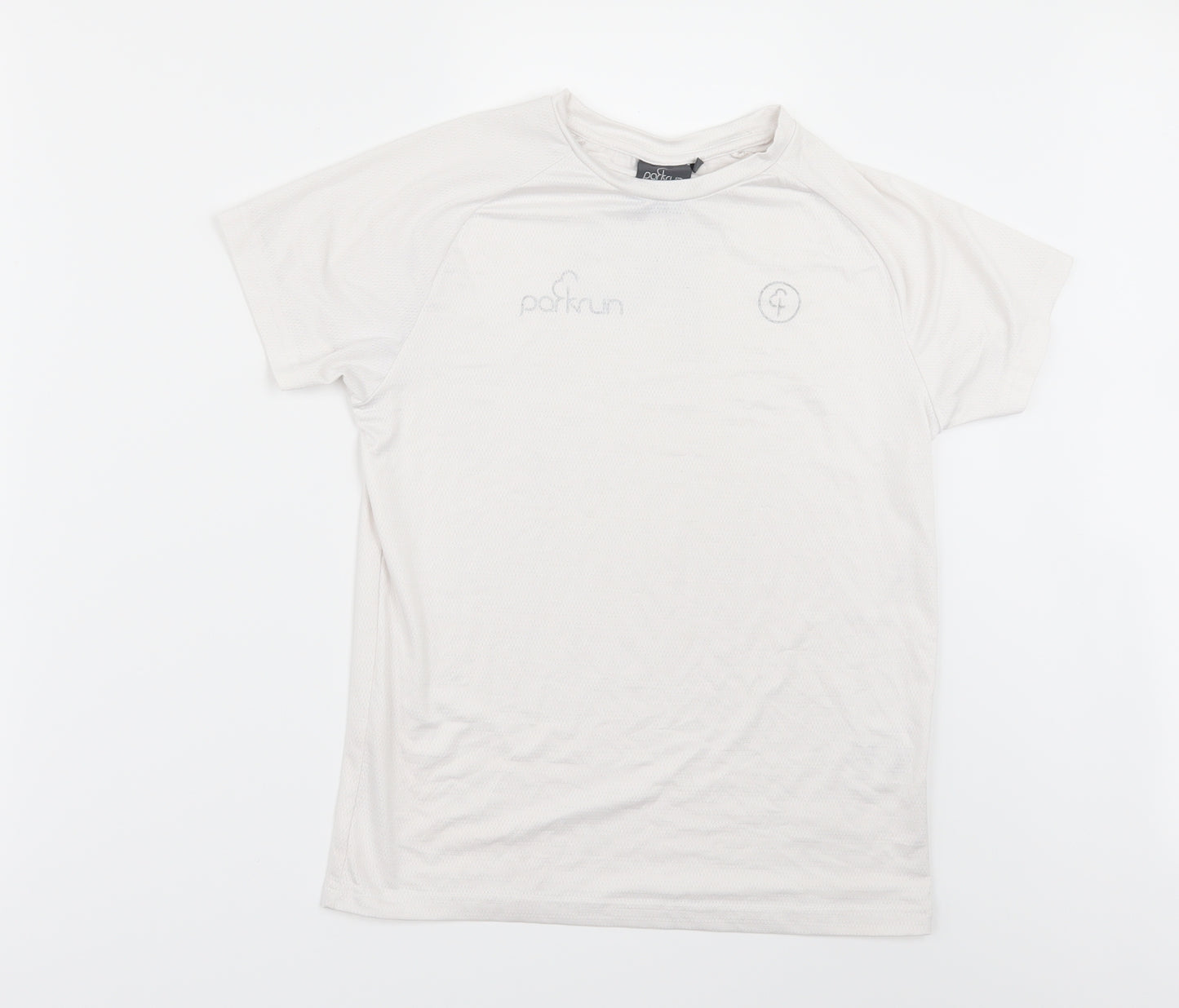 PARKRUN Girls White   Basic T-Shirt Size 9-10 Years