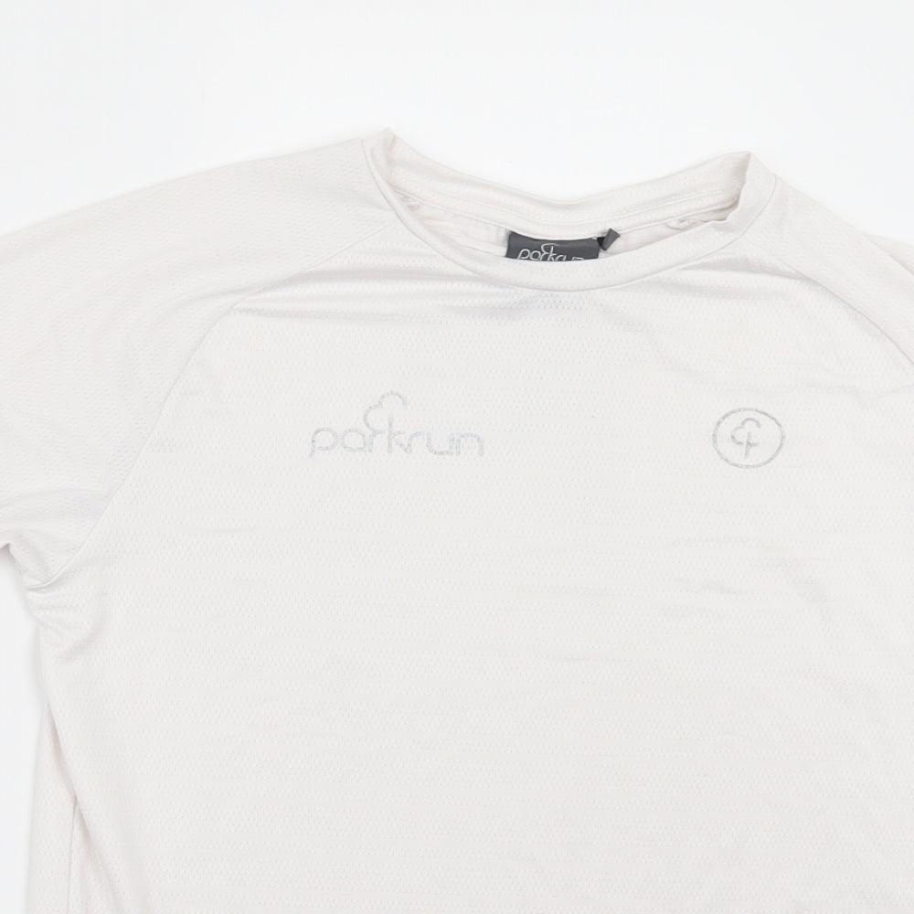 PARKRUN Girls White   Basic T-Shirt Size 9-10 Years