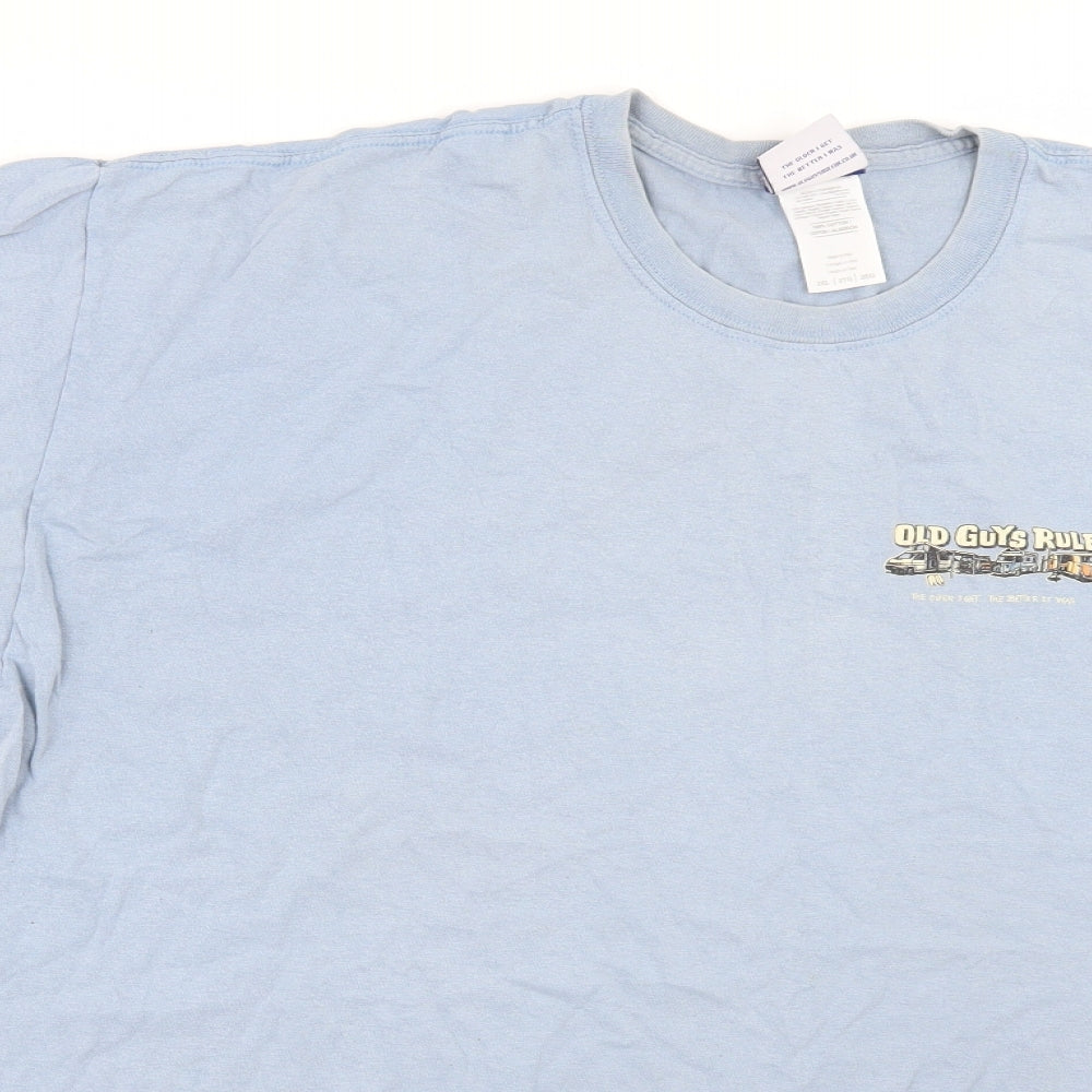 Old Guys Rule Mens Blue    T-Shirt Size 2XL