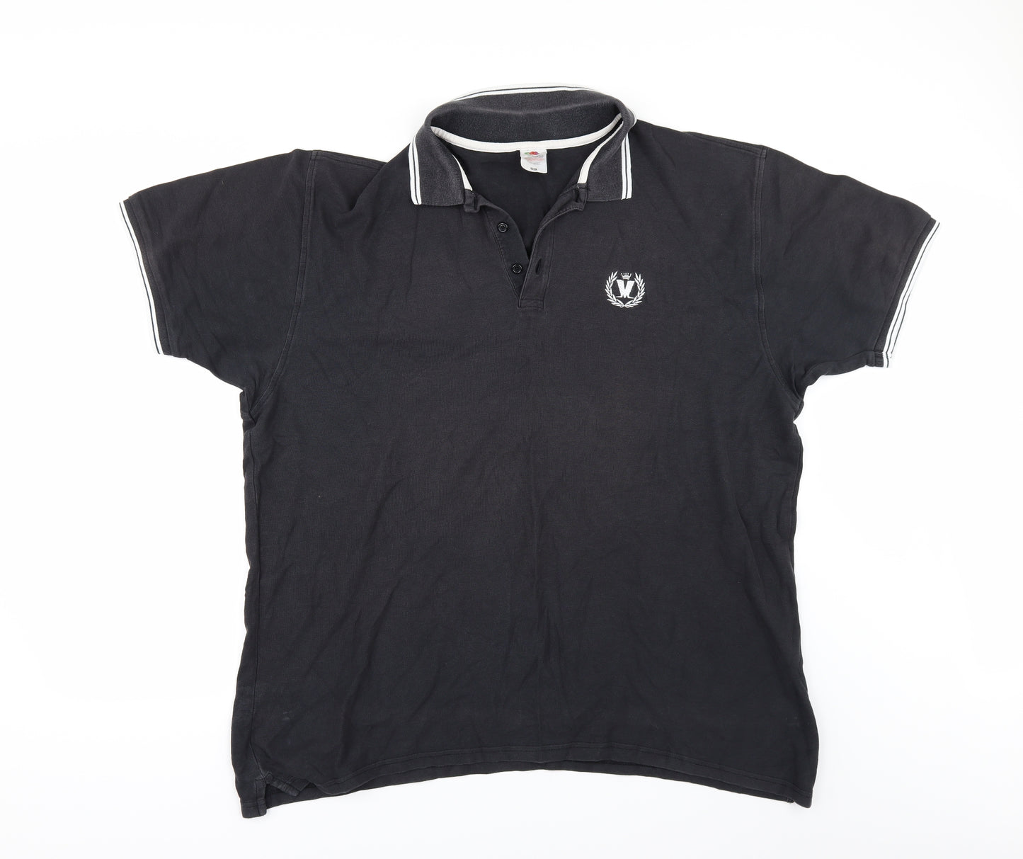 Fruit of the Loom Mens Black    Polo Size 3XL