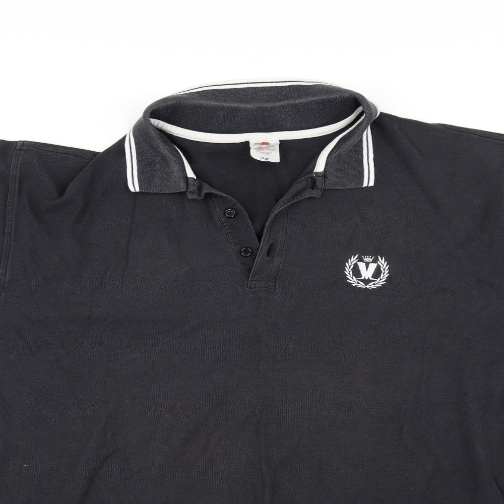 Fruit of the Loom Mens Black    Polo Size 3XL