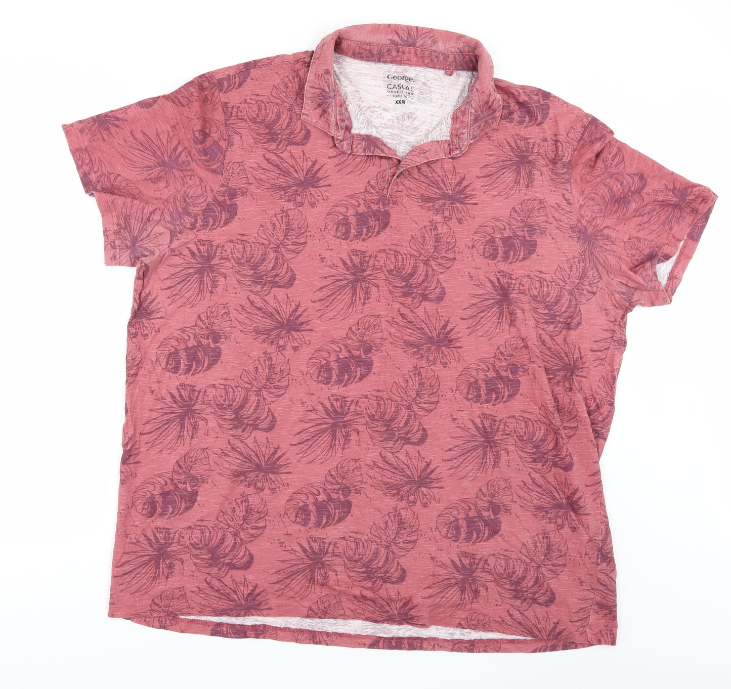 George Mens Red Floral   Polo Size 3XL