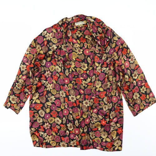 Jaeger Womens Multicoloured Floral  Kimono Blouse Size 12  - Edge to Edge